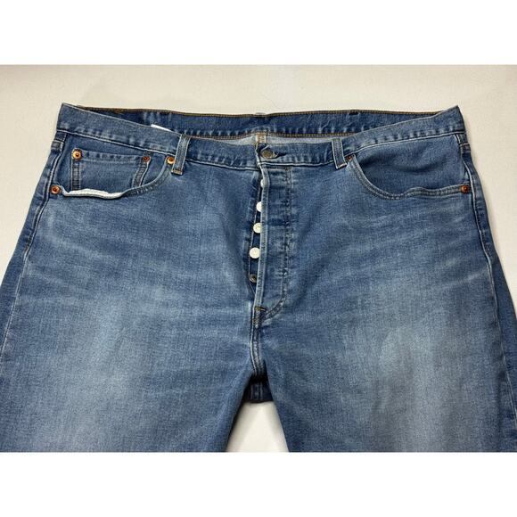 Levi's 501 Men's Straight Leg Button Fly Blue Denim Jeans - Size 40x30 - Picture 3 of 7
